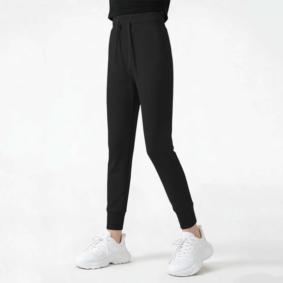 Maqroz Girls Joggers Elastic Waist Tapered Leg Summer Casual Lightweight Sweatpants with Pockets Back to School pants 3-15 Years
