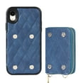 thumbnail image 3 of iPhone XR Wallet Case and Cover, Allytech Zipper Case with Card Holder Slot Crossbody Chain Strap Handbag Purse Wrist Strap Shockproof PU Leather Case for iPhone Xr 6.1", Blue, 3 of 6
