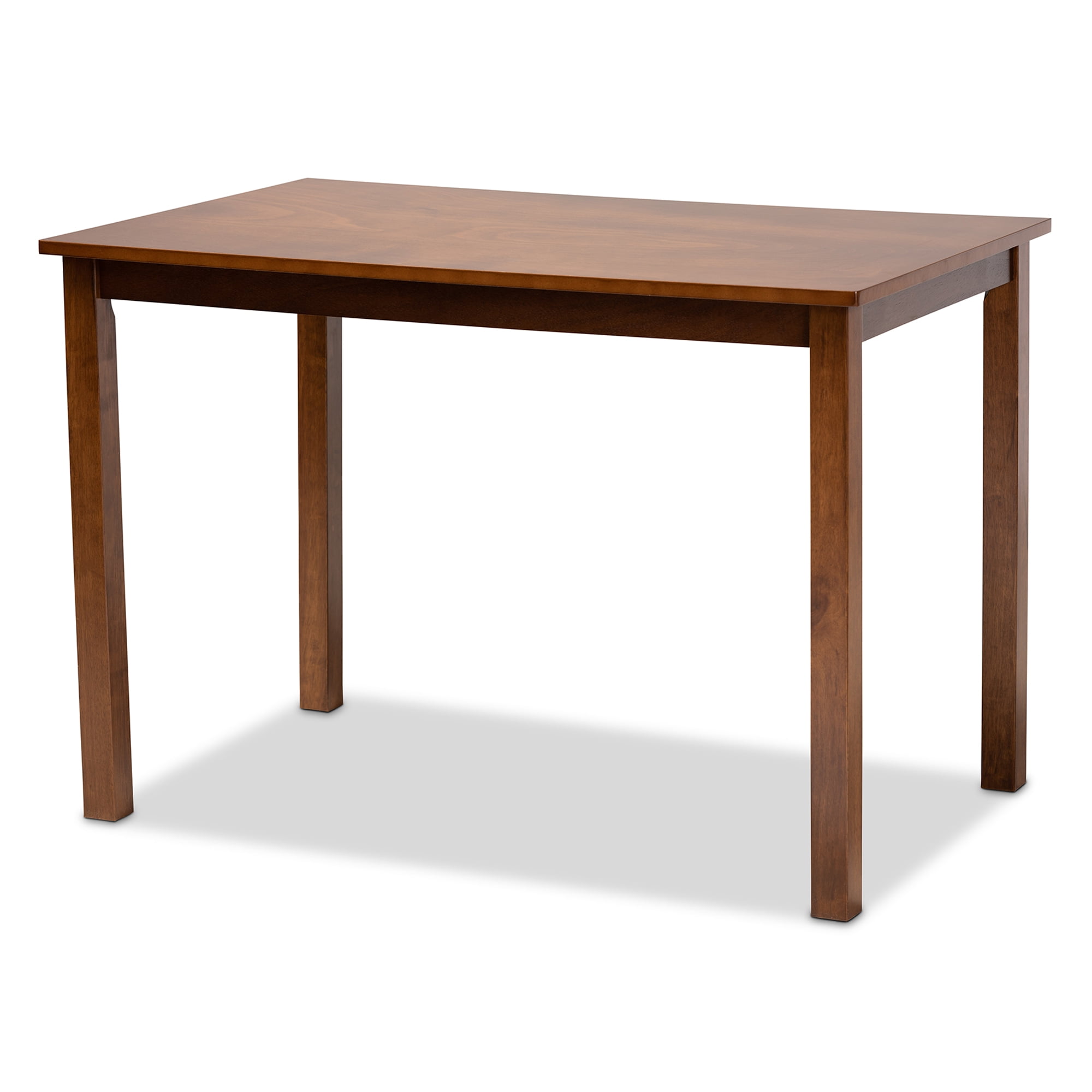 Baxton Studio Sefa Modern and Contemporary Grey Fabric Upholstered and Walnut Brown Finished Wood 5-Piece Dining Set