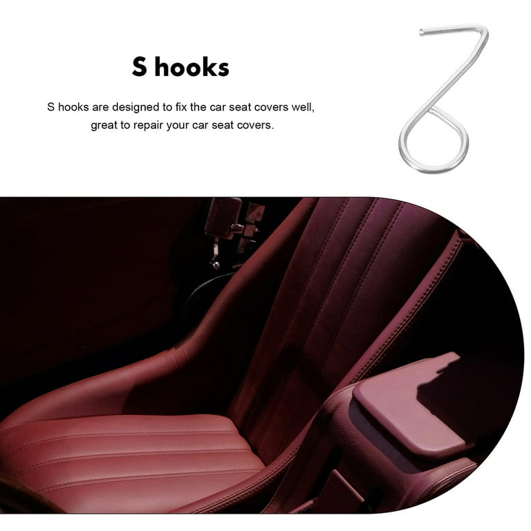 100pcs Car Seat Cover Hook Seat Covers Hanger Hooks Locking Hooks Card Fixing Fasteners