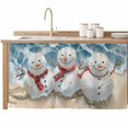 thumbnail image 2 of Coastal Snowman Christmas Cabinet Curtain 32"Wx55"L, Dustproof Pantry Door Curtain with Self Adhesive Tape, Xmas Tree Starfish Beach Tall Storage Cover Privacy Drape for Bathroom Kitchen Laundry Room, 2 of 9