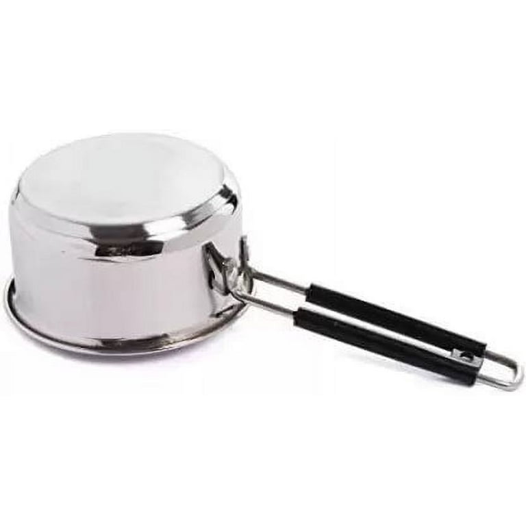 I Kito 1.5 qt Saucepan with Lid & Steamer Basket, Milk Pot with Pour Spout & Handle, 8 Cup Saucepan, Silver
