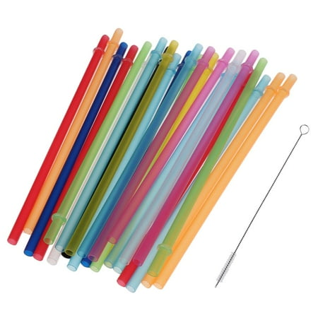 

25x Reusable Hard Drinking Jar Straws+1x Cleaning Brush Home Party