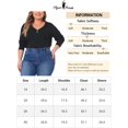 thumbnail image 6 of Agnes Orinda Women' s Plus Size Tshirt for Casual Tops Button Front Long Sleeve Tee Top 3X Black, 6 of 6