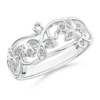 Angara Natural Diamond Vintage Style Ring for Women in 14K White Gold – April Birthstone Jewelry | Vintage inspired Diamond Ring (Ring Size - 4.5)