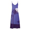 thumbnail image 5 of Wycnly Summer Dresses for Women Beach Holiday High Waist Swing Spaghetti Strap Long Dresses 2025 Short Sleeve V-Neck Hawaiian Graphics Maxi Formal Dress Purple s, 5 of 5