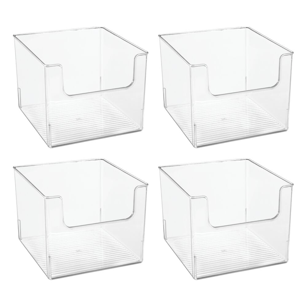 mDesign Plastic Open Front Food Storage Bin for Kitchen Pantry
