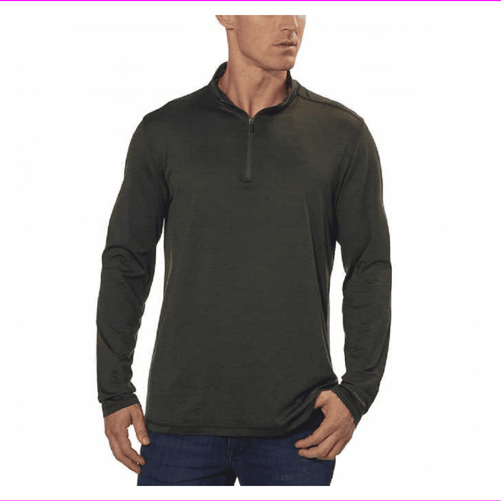 G.H. BASS and CO. MEN'S 1/4 ZIP LONG SLEEVE PULLOVER M/Rosin Heather ...
