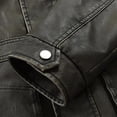 thumbnail image 4 of Miqool Mens Leather Motorcycle Jacket Pu Leather Windproof Fall Winter Coats Riding Moto Biker Jacket with Removable Hood and Multi Pockets, 4 of 8