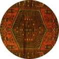 thumbnail image 1 of Ahgly Company Machine Washable Indoor Round Persian Yellow Traditional Area Rugs, 3' Round, 1 of 4