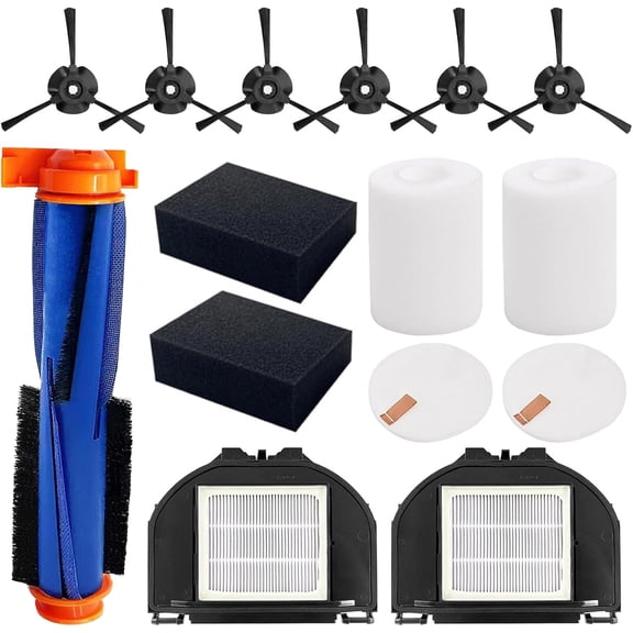 RV2310AE Replacement Parts for Shark AV2310AE/RV2320S/RV2300S/UR2350AE/UR2360S Matrix Robot Vacuum Cleaner,1 Main Brush Roller, 6 Side Brushes, 2 HEPA Filters, 2 Foam Filters(Not for RV2300/RV2310)