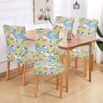 thumbnail image 2 of Yayeee 4 Pack Dining Chair Covers Stretch Parson Chairs Slipcovers Seat Protector, Blue Floral Wave, 2 of 6