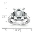 thumbnail image 3 of 14K White Gold Ring Band Moissanite Octagon Emerald Baguette, Size 6, 3 of 7