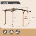 thumbnail image 5 of MeetLeisure 13'x8.5' Outdoor Patio Pergola, Steel Frame Arched Top Pergola with Canopy Shades, Built-in Bar Shelf, Brown, 5 of 9