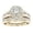 Gold, variant on Krdevn Gold Plated Double Round CZ Bridal Ring Set Stackable Engagement Wedding Band Matching Finger Jewelry Gift for Women