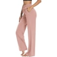 thumbnail image 2 of FUNING  Womens Yoga Sweatpants Wide Leg High Waisted Lounge Pajamas Pants Comfy Workout Loose Pants with Pockets, 2 of 4