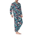 thumbnail image 2 of Sikiie Fish In The Wave Mens Pajama Set, Soft Warm Long Sleeve Sleepwear, Cozy Button-Down Pjs for Men-X-Large, 2 of 7