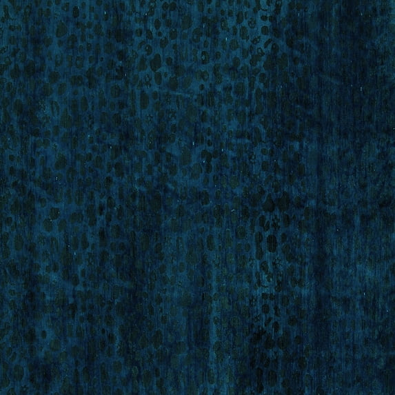 Ahgly Company Indoor Square Abstract Turquoise Blue Modern Area Rugs, 8' Square