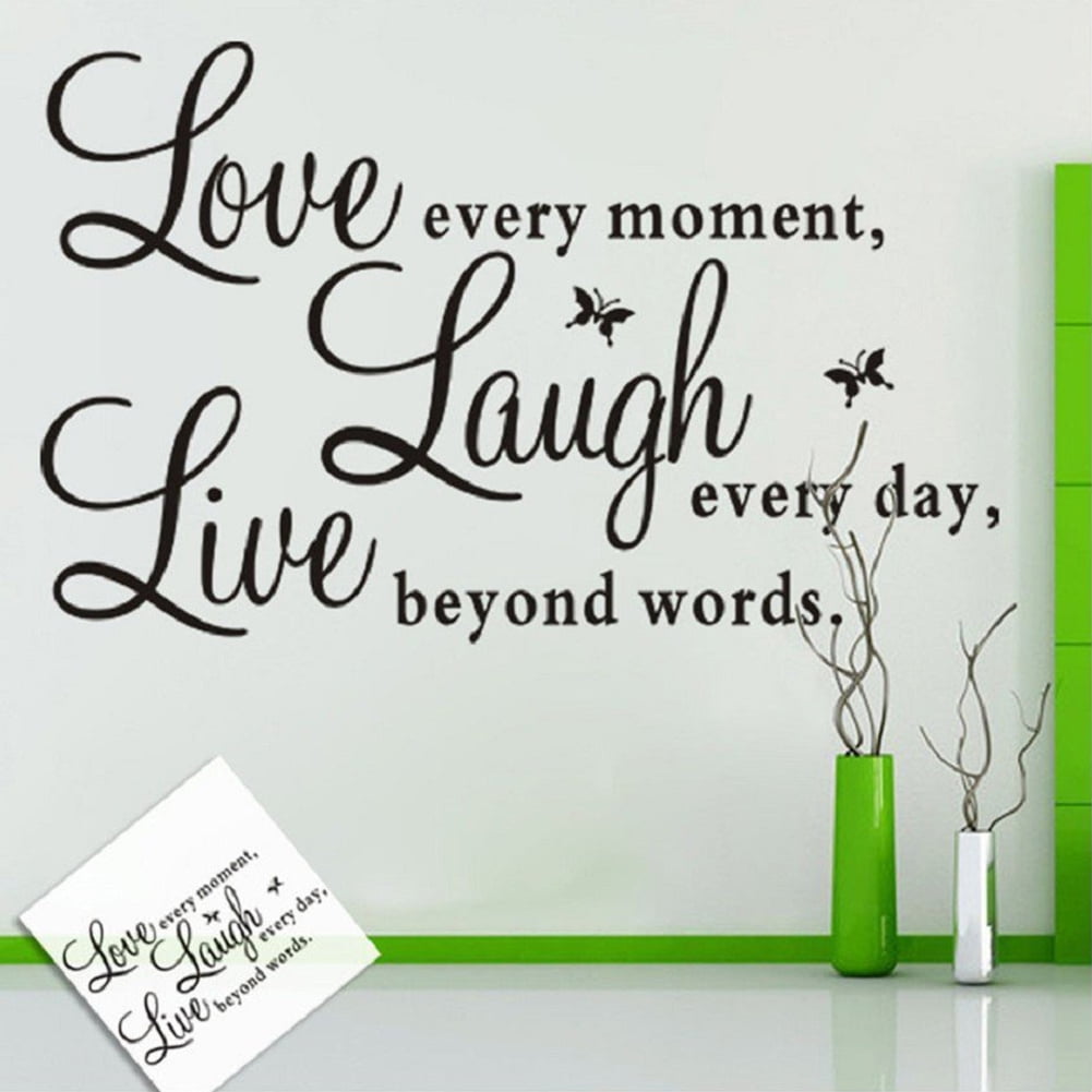 SPRING PARK Love Every Moment Laugh Every Day Live Beyond Words Wall Decal Sticker Quotes, Removable DIY Saying Wallpaper Home Decor for Living Room Bedroom SPRING PARK Love Every Moment Laugh Every Day Live Beyond Words Wall Decal Sticker Quotes, Removable DIY Saying Wallpaper Home Decor for Living Room Bedroom