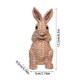 thumbnail image 2 of Rattan Effect Resin Bunny Easter Decor, Spring Rabbit Figurine with Candle Holder, Handcrafted Table Bunny Statue, Easter and Spring Home Decorations for Farmhouse, Living Room, and Table Centerpiece, 2 of 6