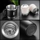 thumbnail image 2 of Vacuum Insulated Bottle 500ml/17.6oz Stainless Steel Thermos Flask with Mug for Coffee Tea Hot Drink and Cold Drink (Red), 2 of 5