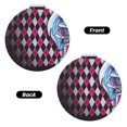 thumbnail image 2 of Qekee Monster High Print Compact Makeup Mirror Folding Mini Pocket Mirror Portable Hand Mirror Double-Sided 2 x 1x Magnification for Woman Girls-Round Shape, 2 of 9