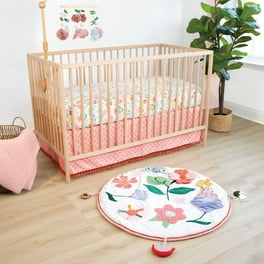 The Peanut Shell Baby Girl Crib Bedding Set Coral and Aqua