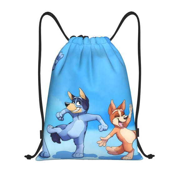 Netaao Bluey for Drawstring Backpack Bag Sport Gym Sackpackfor Sports, Gym, Travel, Swimming, Beach-Small