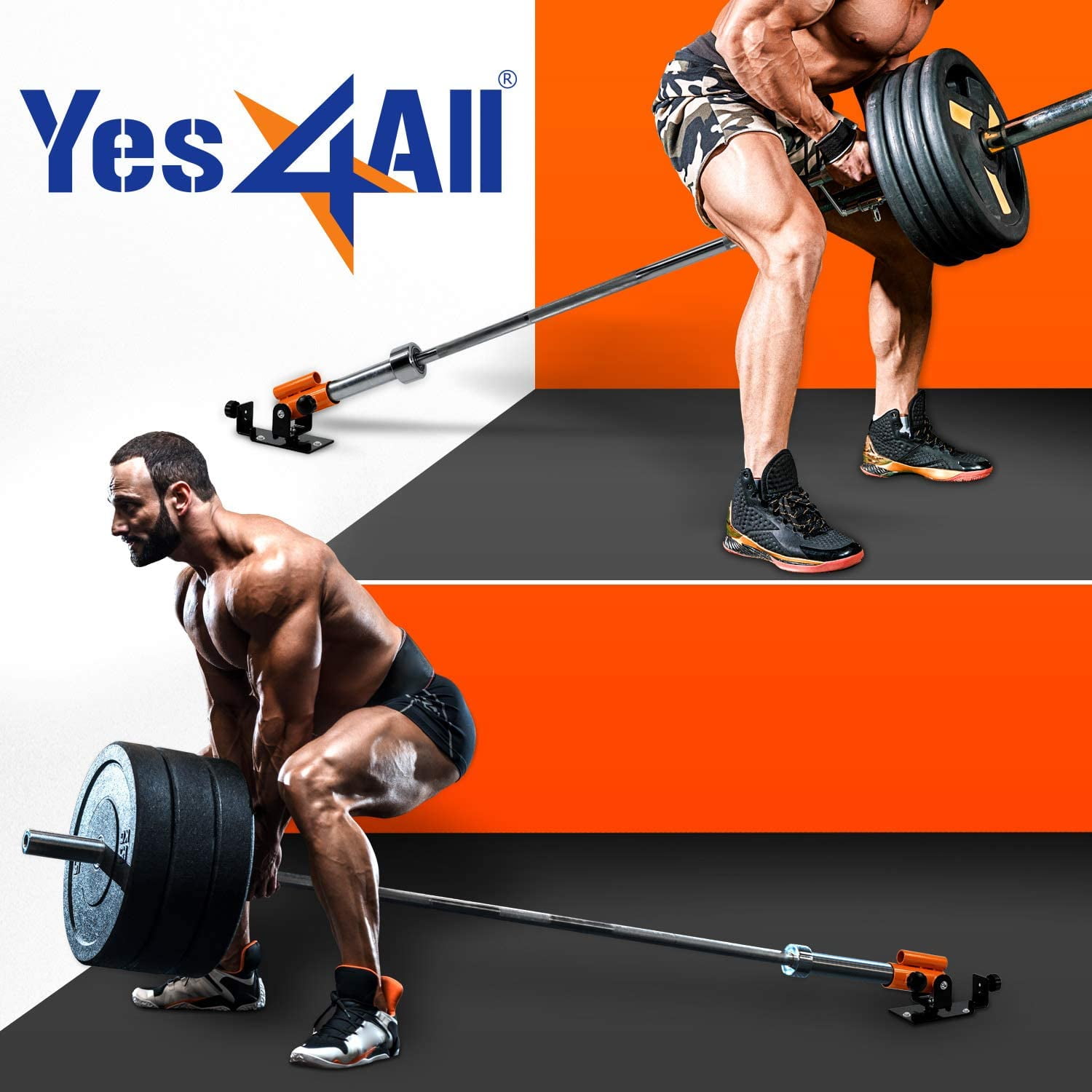 Yes4All T-Bar Row Platform With 360-Degree Swivel Orange