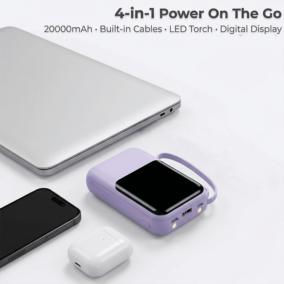 2pcs 20000mAh Power Bank, 20W Fast Charging Slim Portable Charger with LED Display, Large Capacity External Battery Pack for Phone, Holiday Gifts