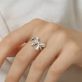 thumbnail image 2 of Cute Ribbon Bow Knot Tied Classic Band .925 Sterling Silver Ring -7, 2 of 7