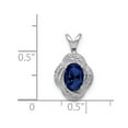 thumbnail image 2 of 925 Sterling Silver Polished Diamond and Created Sapphire Pendant Necklace Measures 16x10mm Wide - Pendant for Women, 2 of 2