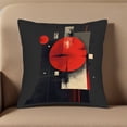 thumbnail image 5 of Modern Abstract Throw Pillow Covers Set of 2 18x18in Red Circle & Geometric Shapes Design for Couch Bed Car, 5 of 8