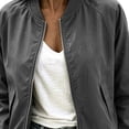 thumbnail image 5 of QIYAGBSA Jackets for Women Zip Up Stand Collar Lightweight Fall Casual Outerwear with Pockets (Dark Gray, S), 5 of 9