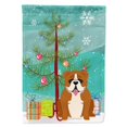 thumbnail image 1 of "Treasures BB4245CHF Merry Christmas Tree English Bulldog Red White House Flag, Large, Multicolor" Caroline's Treasures BB4245CHF, 1 of 1