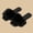 Black, variant on Women Square Open Toe Fluffy Faux Fur Single Strap Flat Slide Sandals Blue 7.5