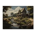 thumbnail image 3 of Designart "Summer Mill Serenity Green and Brown Mills" Mills Print on Natural Pine Wood, 3 of 5