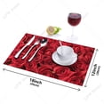 thumbnail image 7 of 4/6pcs Red Rose Flower Bouquet Plant Kitchen Placemat Set Coaster Dining Table Mats Cotton Linen Pad Bowl Cup Mat Home r, 7 of 7