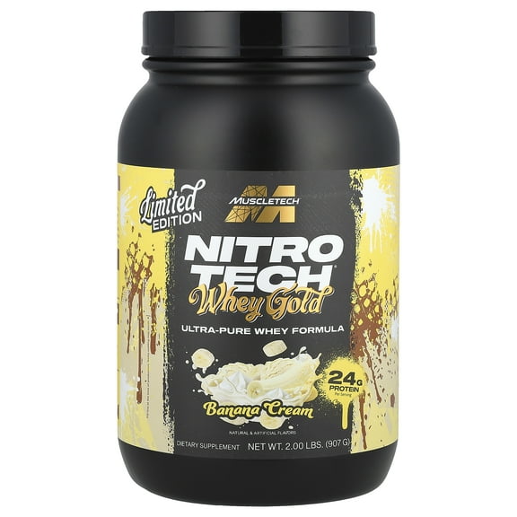 MuscleTech Nitro-Tech® Whey Gold, Banana Cream, 2 lbs (907 g)