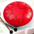 thumbnail image 1 of Fiudx Tambor de Mano de 6 Pulgadas con Sonido Relajante, Tambor de Acero Afinado Profesionalmente, Mazo de Madera Fácil de Tocar, Creación Musical para Meditación, Regalo para Músicos Adultos, Juego, 1 of 3
