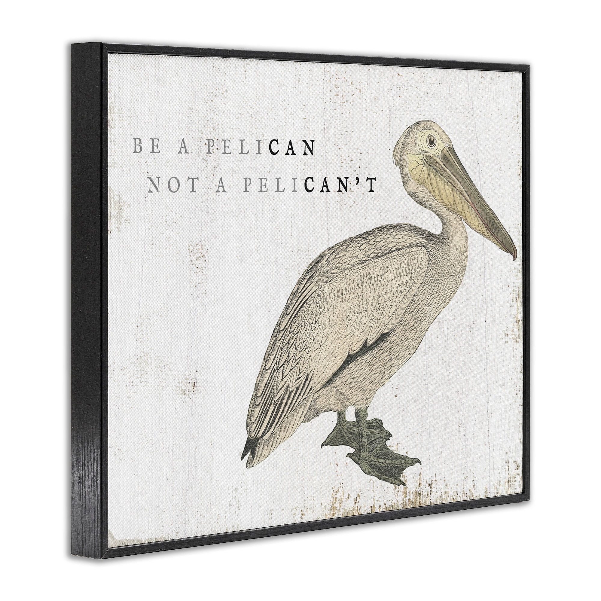 Stupell Industries Be Pelican not Pelican't Funny Beach Phrase Pun, 14 x 11,Design by Daphne Polselli