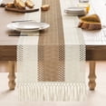 thumbnail image 2 of Camino de mesa ZeeMart, estilo macramé, bicolor, 36 x 229 cm, marrón y marfil, 2 of 7