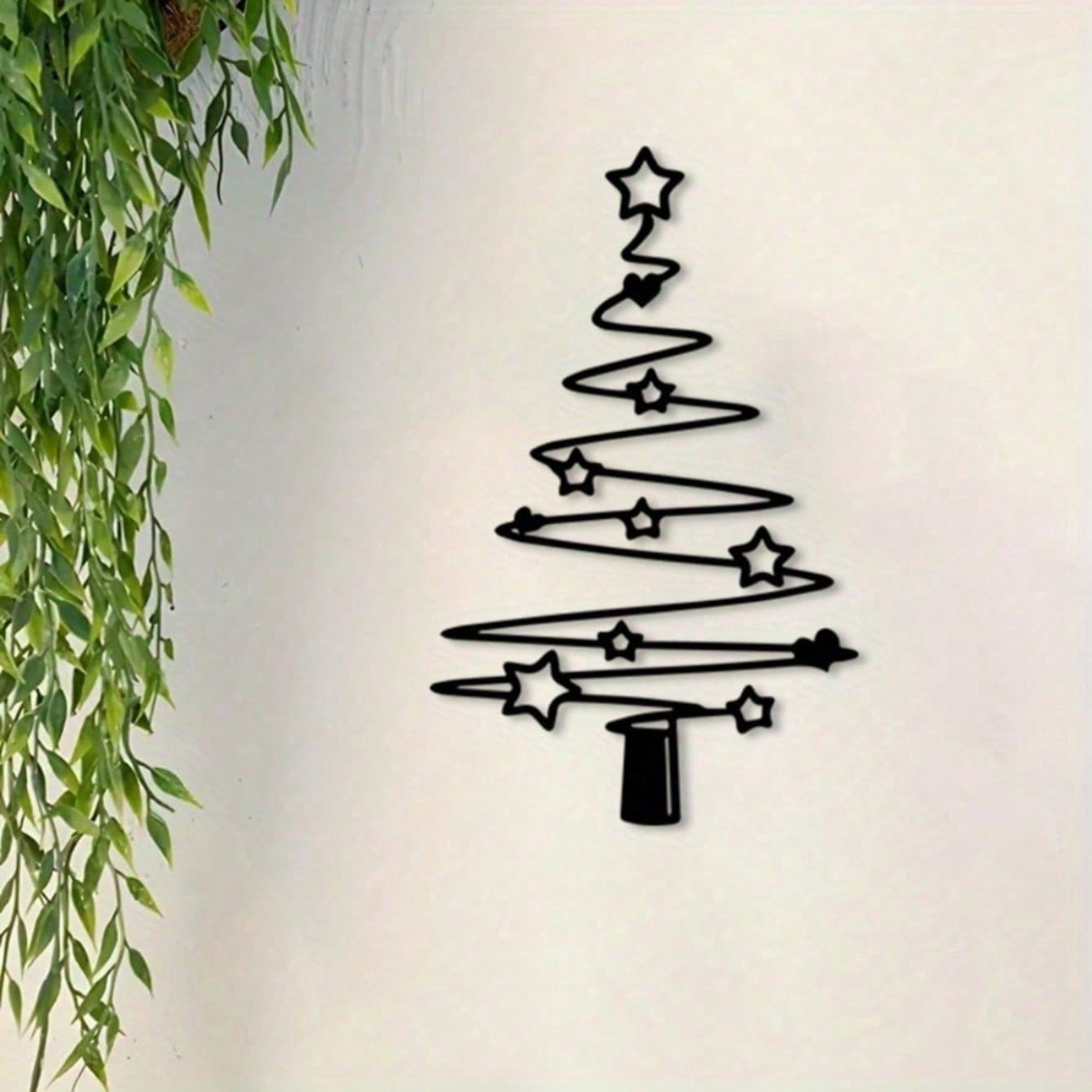 Simple Metal Christmas Tree Wall Decor, Rust-resistant Indoor and Outdoor Holiday Decorations, Festive Gifts for Halloween, Christmas, New Year and Housewarming Parties