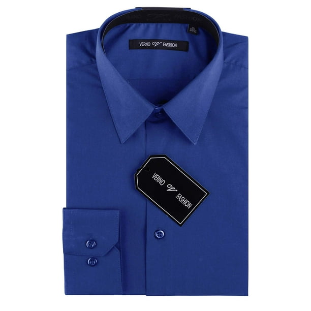 slim fit royal blue dress shirt