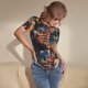 thumbnail image 3 of Balery Whimsical Animal Spiral Body de cuello redondo de manga corta para mujer Tops de manga corta Tops básicos-XX-Large, 3 of 7