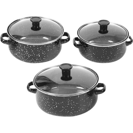 

1 Set of Saucepan Stockpot Enamel Cooking Stock Pot with Lid Kitchen Cooking Cookware