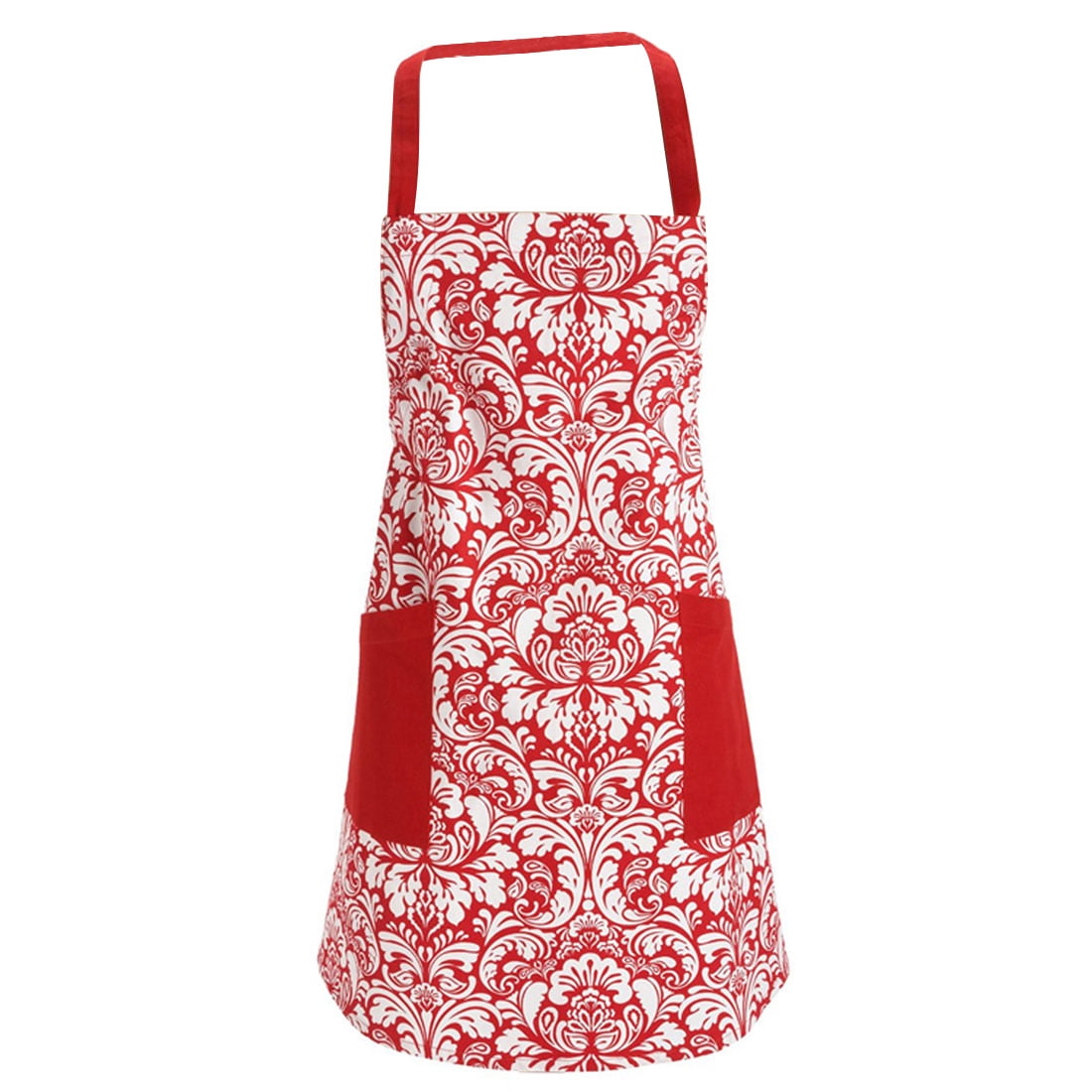 Kitchen Apron Cooking Apron Baking Apron With 2 Pockets Red 