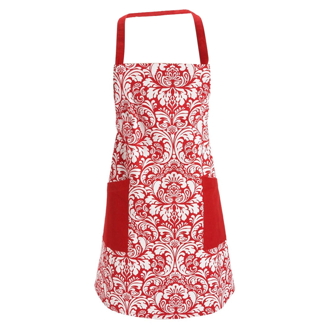 Kitchen Apron Cooking Apron Baking Apron with 2 Pockets Red Walmart
