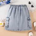 thumbnail image 5 of Ticikt Girl's Y2k Denim Skirt Elastic High Waisted Jean Midi Skirts with Pocket,Color:Blue,Size:9-10 Years, 5 of 8