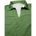 thumbnail image 4 of DressBerry Women’s Solid Poly Crepe Wrap Crop Top Shirt Collared Neck Long Sleeves High Waist Regular Wear Light Weighted Casual Summer Top, 4 of 7